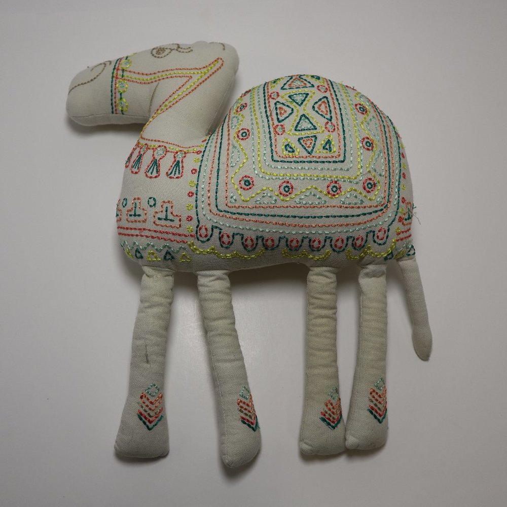 Pillowfort Camel Accent 14x16 Boho Embroidered